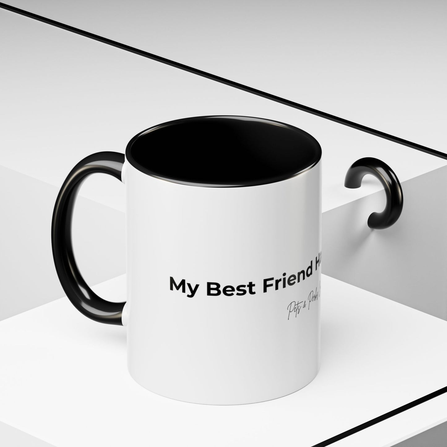 Coffee Mug – "My Best Friend has Four Paws" Accent Ceramic Mug (11/15 oz)