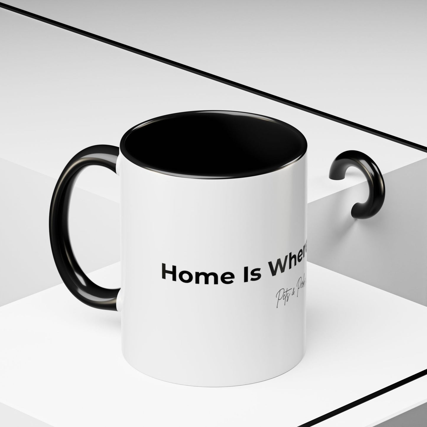 Coffee Mug – "Home is Where My Pet is" Accent Ceramic Mug (11/15 oz)