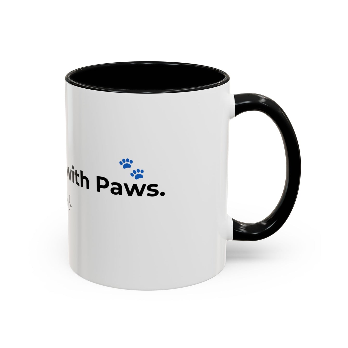 Coffee Mug – "Life is Better with Paws" Accent Ceramic Mug (11/15 oz)